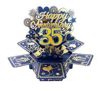 Happy 35th Wedding Anniversary Pop Up Greeting Card for Him Him Large 3D 35 Years Together Gift for Wife, Best 35 Years Married Gift Idea for Him Her Couples