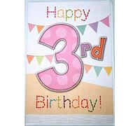 Happy 3rd Birthday - Colourful Open 3rd Birthday Card
