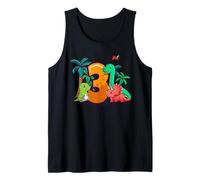 Happy 3st Birthday T-Rex Triceratops Dinosaur 3 Years Dino Tank Top