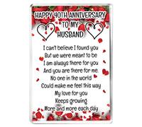 Happy 40th Anniversary To My Husband - Romantic Love Poem - Fridge Magnet - Sentimental Keepsake Gift