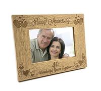 Happy 40th Anniversary Wooden Photo Frame Gift (5 x 7 Inch)