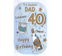 Happy 40th Birthday Card, Dad, Beer, 223 x 152mm