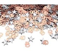 Happy 40th Birthday Confetti 30g 40th Anniversary Glitter Foil Table Scatter Decorations Sequins for 40 Years Birthday Table Confetti Party Decoration Rose Gold Silver