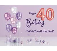 Happy 40th Birthday: Elegant Purple Balloon Cover Guest Sign In Book for 40th Birthday Event | Keepsake for Visitors & Guests to Celebrate, Leaving Meaningful Messages | Special Gifts & Presents