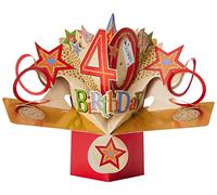 Happy 40th Birthday Pop-Up Greeting Card Original Second Nature 3D Pop Up Cards