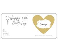 Happy 40th Birthday Scratch Card | Surprise Ticket | Personalisable - TICKET12