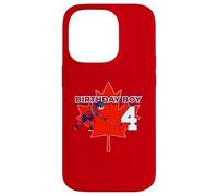 Happy 4th Birthday Boy Canada Maple Leaf Ice Hockey Case for iPhone 14 Pro
