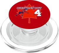 Happy 4th Birthday Boy Canada Maple Leaf Ice Hockey PopSockets PopGrip for MagSafe