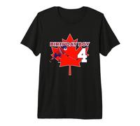 Happy 4th Birthday Boy Canada Maple Leaf Ice Hockey Premium T-Shirt