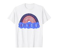 Happy 4th of July American Flag Rainbow Value Graphic T-Shirt, Men, White, XL