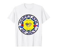 Happy 4th Of July Building Bricks Blocks Head Figure T-Shirt
