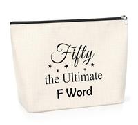 Happy 50 Years Old Gift Cosmetic Bag 50th Birthday Gifts for Grandma Birthday Gifts for Mother Sister Friend Aunt Wife Colleague Birthday Gifts from Daughter Son Funny Makeup Bag Gifts for Mum Women
