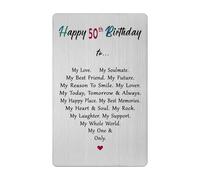 Happy 50th Birthday Card for Men Husband Him- Romantic 50 Year old Birthday Gift for Wife Her Women
