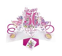 Happy 50th Birthday Pop-Up Greeting Card Original Second Nature 3D Pop Up Cards