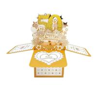 Happy 50th Wedding Anniversary Pop Up Greeting Card for Him Him Large 3D 50 Years Together Gift for Wife, Best Ten Years Married Gift Idea for Him Her Couples