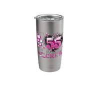 Happy 55th Birthday Crew Pink Wine 55 Years Old Queen Stainless Steel Insulated Tumbler