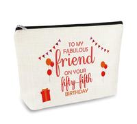 Happy 55th Birthday Gifts for Women Her Decorations Makeup Bags 1969 Birthday Gift for Best Friend Friendship Gift 55 Year Old Gift Ideas for Wife Sister Mom Fifty-Fifth Birthday Present Cosmetic Bag