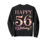 Happy 56th Birthday 56 Years Old Men Women Birthday Party Sweatshirt