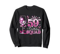 Happy 59th Birthday Squad Pink Wine 59 Years Old Queen Sweatshirt