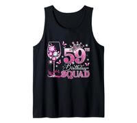 Happy 59th Birthday Squad Pink Wine 59 Years Old Queen Tank Top