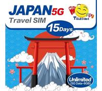 Happy 5G Japan 15 Days Unlimited Data Travel Sim Card | 8GB of 5G High-Speed Data Then 128kbps | No Daily Limit | No Registration Required | Easy Activation