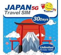 Happy 5G Japan 30 Days Unlimited Data Travel Sim Card | 15GB of 5G High-Speed Data Then 128kbps | No Daily Limit | No Registration Required | Easy Activation