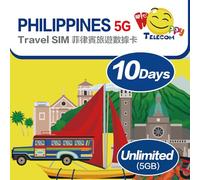 Happy 5G Philippines 7, 10, 15, 30Days Unlimited Data Sim Card | 5G High-Speed Data | Globe Network | No Registration | Easy Activation (10Days | 5GB)
