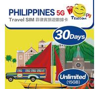 Happy 5G Philippines 7, 10, 15, 30Days Unlimited Data Sim Card | 5G High-Speed Data | Globe Network | No Registration | Easy Activation (30Days | 15GB)