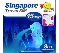 Happy 5G Singapore Sim 15 Days Unlimited Data Travel Sim Card | No Daily Limit | 8GB of 5G High-Speed Data Then 128kbps | Easy Activation | No Registration