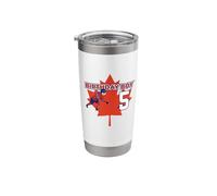 Happy 5th Birthday Boy Canada Maple Leaf Ice Hockey Stainless Steel Insulated Tumbler