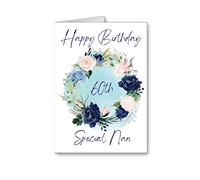 Happy 60th 60 Birthday nan CARD pretty floral flowers