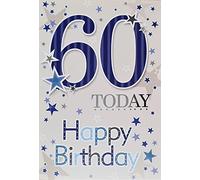Happy 60th Birthday Card 60 Today - Stars - for Him Male Man