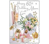 Happy 60th Birthday Mum Greeting Card - Roses and Perfume Design JJ