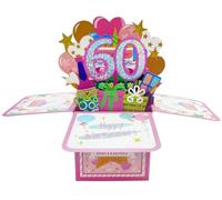 Happy 60th Birthday Pop-Up Card, Multicolored 60 Year Old Birthday 3D Cards with Envelopes Cool Sixty Birthday Popup Box Best 60th Birthday Gift Ideas for Men Women 23012