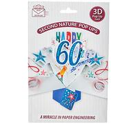 Happy 60th Birthday Pop-Up Greeting Card Original Second Nature 3D Pop Up Cards