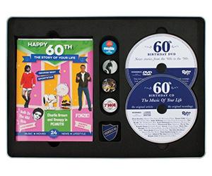 Happy 60th Birthday Time Capsule - Party Milestone Tin With DVD , CD , Booklet Card , Posters Badges etc