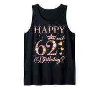 Happy 62nd Birthday 62 Years Old Men Women Birthday Party Tank Top