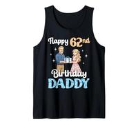 Happy 62nd Birthday Daddy Father 62 Years Old with Daughter Tank Top