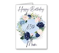 Happy 65th 65 Birthday Mum CARD pretty floral flowers