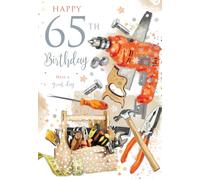 Happy 65th Birthday Card Male Foil Finish 8" x 6" Lovely Verse