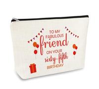 Happy 65th Birthday Gifts for Women Her Decorations Makeup Bag 1959 Birthday Gift For Best Friend Friendship Gift 65 Year Old Gift for Wife Sister Grandma Mom sixty-fifth Birthday Present Cosmetic Bag