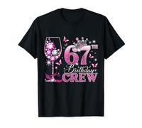 Happy 67th Birthday Crew Pink Wine 67 Years Old Queen T-Shirt