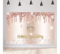 Happy 6th Birthday Decorations for Girls, 6 Years Old Fabric Sign Poster Rosegold Photography Background 6th Birthday Backdrop Banner Party Supplies, 150x90cm