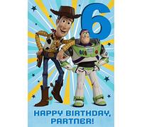 Happy 6th Birthday Greetings Card for Boys,Girls,Unique Design Woody,Buzz for Young Boy/Girl Happy 6th Birthday Card for Brother/Nephew/Grandson/Son/Godson Cute Children/Kids Party Birthday Cards