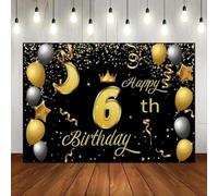 Happy 6th Birthday Red Girl Invitation Background Balloon Born Photography Props Print Wall Decorations Backdrop Party Background Prince Backdrops Sweet Game