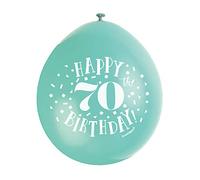 Happy 70th Birthday Assorted Colors Latex Balloons (22cm) Pack of 10 - Festive & Fun Party Decorations, Yellow