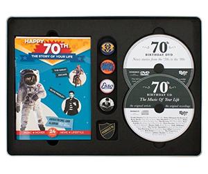 Happy 70th Birthday Time Capsule - Party Milestone Tin With DVD , CD , Booklet Card , Posters Badges etc