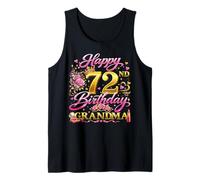 Happy 72nd Birthday Grandma 72 and Fabulous 72 Yrs Old Queen Tank Top