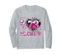 Happy 73rd Birthday Crew Pink Wine 73 Years Old Queen Long Sleeve T-Shirt