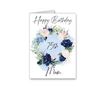 Happy 75th 75 Birthday mum CARD pretty floral flowers
